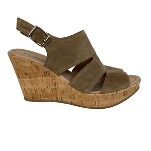 Cordani Damen-Sandalen Größe 8 braun Wildleder zehenfrei Knöchelriemen Keilabsatz - Bild 1 von 7