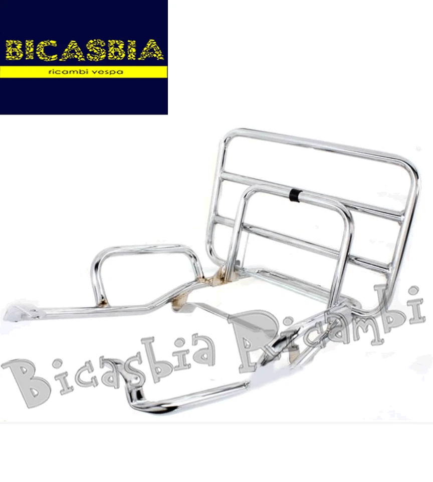 0398 - PORTAPACCHI POSTERIORE CROMATO VESPA PK 50 125 XL S N V RUSH FL FL2 HP