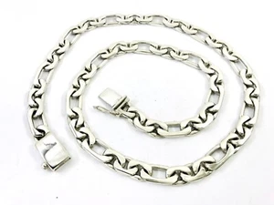 Taxco Mexican 925 Sterling Silver Figaro Chain Necklaces. 115~ 125g, 22"~24" - Picture 1 of 10