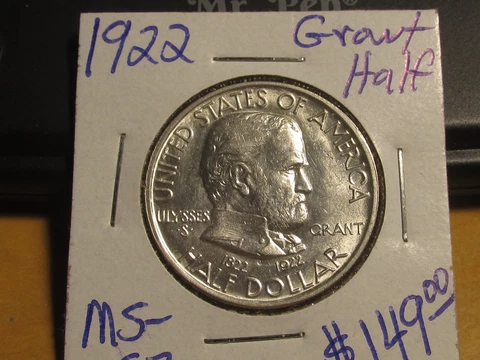 1922 Grant Commemorative Half Dollar. Choice Uncirculated Cover