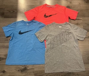 Boys Nike Tee Dri-Fit Short Sleeve T-Shirt Lot Of 3 Size Medium Large M/L - Picture 1 of 6