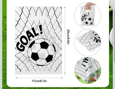 100 PIEZAS Bolsas de Regalo de Fútbol, Bolsas de Plástico para Regalos de Fútbol, Favor de Fiesta de Fútbol Caramelo T Foto 1 de 3