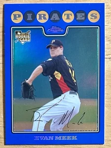 2008 Topps Chrome Blue Refractor Evan Meek Rookie #206 RC - Bild 1 von 2