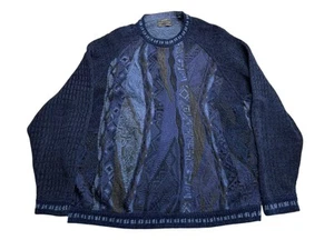 Coogi Australia Haute Couture Men’s Size Large Navy Knit Sweater Vapor Biggie - Picture 1 of 8