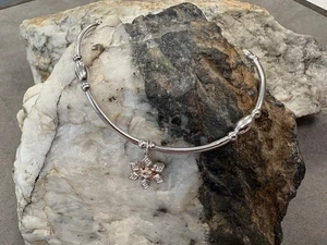 Brazalete Clogau Plata y Oro Rosa 9ct Copo de Nieve Afinidad Cuentas 17.5 - 18cm Raro - Imagen 1 de 15