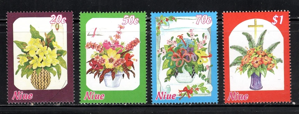 Niue Stamp Scott #702-705, Flowers, Set of 4, MNH, SCV$3.50 - Image 1 of 1
