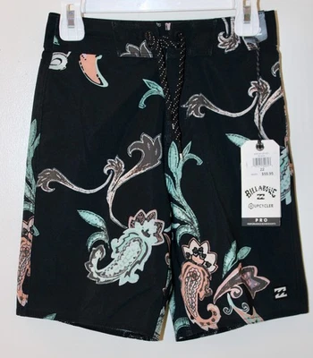 NWT Billabong Boy's Black Print  Upcycler Pro Performance Boardshorts sz 22 - Image 1 of 4