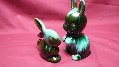 Blue Mountain Pottery Ltd Vintage Canadian Blue Mountain Pottery Pair of Rabbits 17 cms& 11 cms high>
