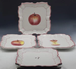 VIETRI ITALIA SET MELE SCOMPARSE 4 PIATTI APPLE TAPPE PIASTRA DA PARETE 8" - Foto 1 di 7