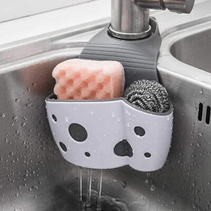 2 Pack Sink Caddy Sponge Holder Organizer, Hanging Kitchen Adjustable Strap - Picture 1 of 6