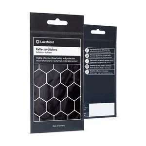 Luxshield Reflektoren Sticker Set schwarz - Hexagon groß - für Fahrrad Roller - Picture 1 of 6