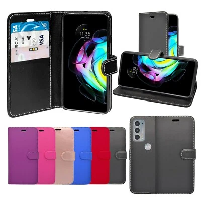 For Motorola edge 20 Case Wallet Flip PU Leather Stand Card Slot Pouch Cover - Image 1 of 4