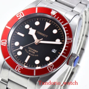 41mm CORGUET Black Dial Sapphire Miyota 8215 NH35A ST Automatic Mens Watch 10ATM - Picture 1 of 15