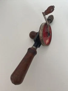 Vintage Victor Tools Ranching Hand Crank Drill Red Wooden Handle - Picture 1 of 24