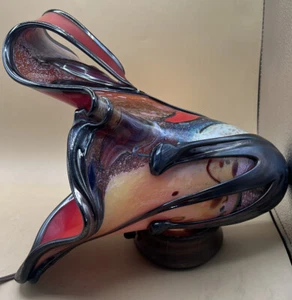 LUCY CHAMBERLAIN 2003 GLASS ART TREE VESSEL VASE Laying Down - Picture 1 of 12