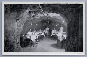 INTERIOR VIEW CAVE CLUB NOGALES SONORA MEXICO Staff in Dining Area postcard D3 - Picture 1 of 2