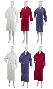 Slenderella Ladies Zig Zag Design Dressing Gown Super Soft Fleece Wrap Bathrobe - Picture 1 of 31