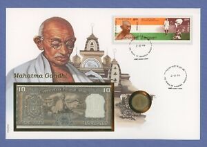 Banknotenbrief Notenbriefe der Welt Indien Mahatma Gandhi