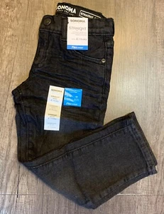 Sonoma Flexwear Straight Leg Boy's Black Jeans Size 4 Husky  - Picture 1 of 5