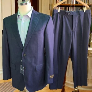 NWT Loro Piana 130s Suit 41L 35x29 By Cremiux Blue Made In Canada - Picture 1 of 24