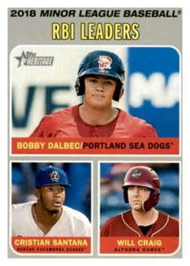 2019 Topps Heritage Minor League #192 Craig/Dalbec/Santana/Sea Dogs/Quakes LL - Picture 1 of 2