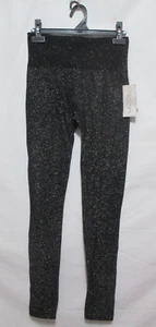 French Laundry glitzernde schwarze Leggings Damen S/M nahtlos Stretch - Bild 1 von 6