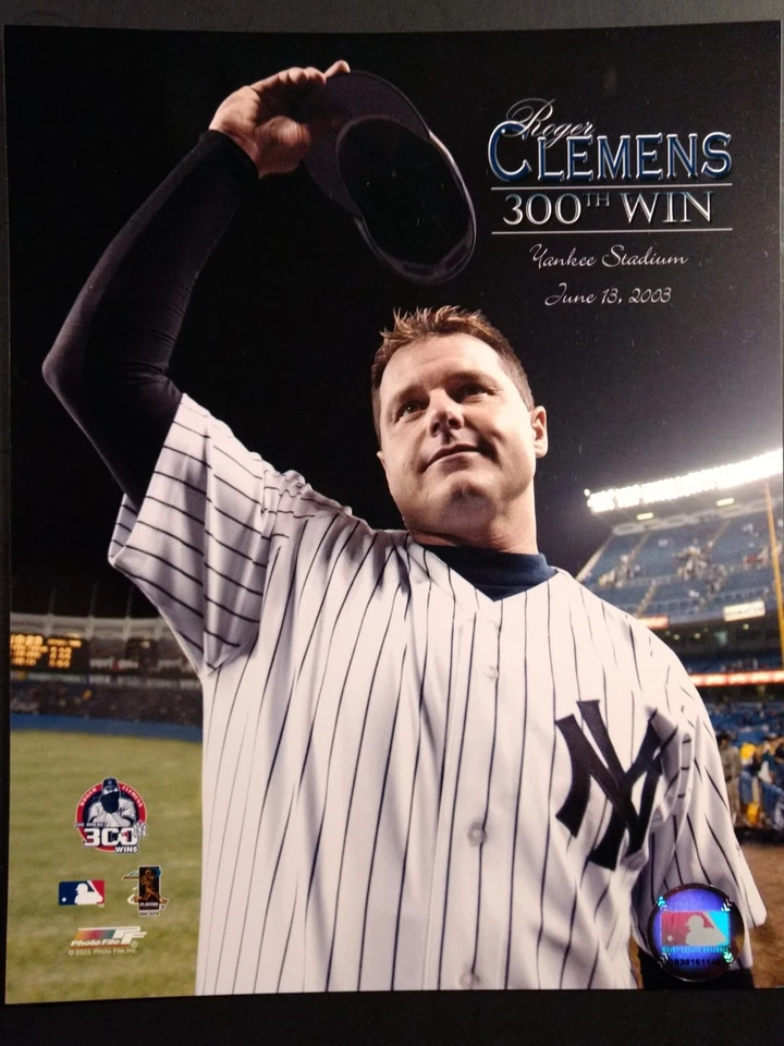 FOTO 8X10 ROGER CLEMENS 300ª victoria 13 de junio de 2003 New York Yankees Foto 1 de 1