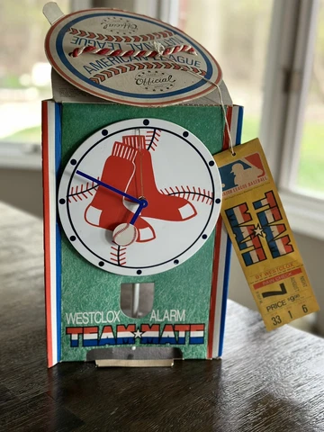 Rare VTG Westclox Team Mate Boston Red Sox Lollipop Alarm Clock MLB Cover