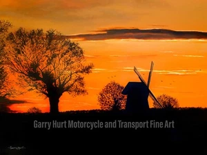 "Dawn at the mill " A3 print Limited edition bembridge windmill isle of wight - Picture 1 of 1