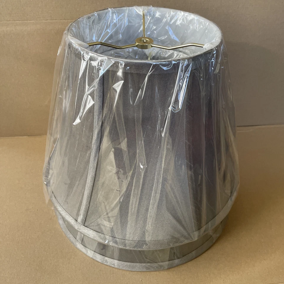 Pewter Gray Bell Lamp Shade 7x12x9 Spider