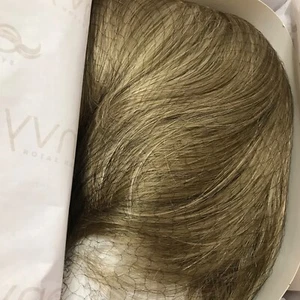 Envy Wig Haley Monofilament Hair Women Short Bangs Mono Top Ginger Cream Blonde - Picture 1 of 4