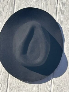 Olive & Pique 100% Wool Wide Brim Hat One Size Black Adjustable Ring Fedora - Picture 1 of 9