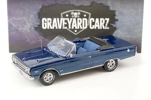 1:18 Greenlight 1967 Plymouth Belvedere GTX convertible azul CARZ CEMENYARD - Imagen 1 de 5