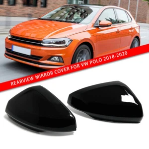Car Side Wing Rearview Mirror Cover Caps For VW Polo Mk6 AW GTI 2018 2019 2020 - Picture 1 of 9