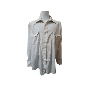Camisa de colección Panhandle delgada para hombre talla 17,5 toque verde perla occidental a presión - Imagen 1 de 4