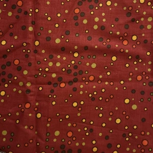 Dark Red Multicolor Polka Dot  by Fabric Traditions Cotton 54” X 44” - Picture 1 of 4
