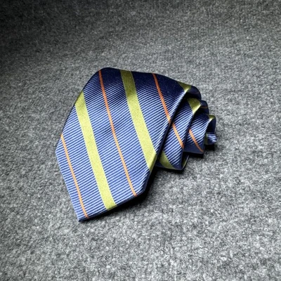 Corbata a rayas multicolor 100 % seda Peter Millar para hombre doblada a mano Foto 1 de 4