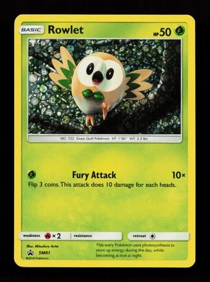 Tarjeta Pokémon Rowlet SM01 Promo SM Promo General Mills Foto 1 de 2