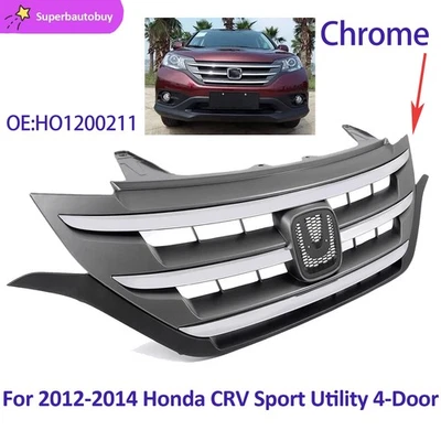 Parrilla superior del parachoques delantero con cromo HO1200211 para Honda CRV CR-V 2012-2014 Foto 1 de 4