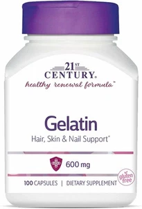 21st Century Gelatin Hair Skin & Nail Dietary Supplement Capsules 100 Ct 3 Pack - Picture 1 of 5