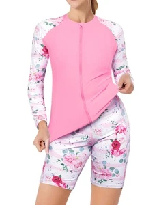 Swimsuits for Teen Girls Tankini Swimsuits with Shorts Long Sleeve Rash Guard... - Picture 1 of 6