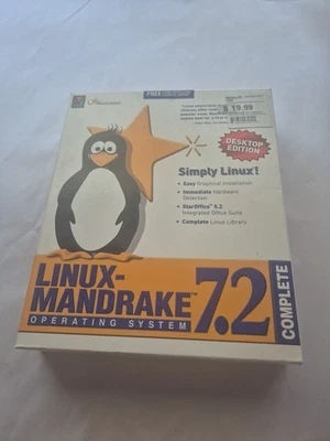 Linux Mandrake 7.2 Deluxe 2001 Operating System Software Big Box 7 CD'S Manuals - Image 1 of 4