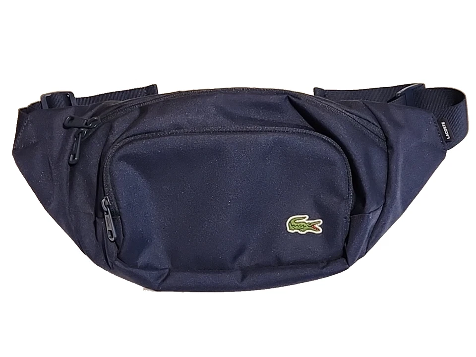 LACOSTE Riñonera Bolso Cinturón Azul Marino Multi Bolsillo Acolchado Unisex 16" x 7" Foto 1 de 4
