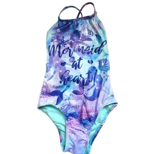 NEW SO's Girls 1-Piece Swimsuit Size 4/5 Mermaid at Heart - Picture 1 of 3