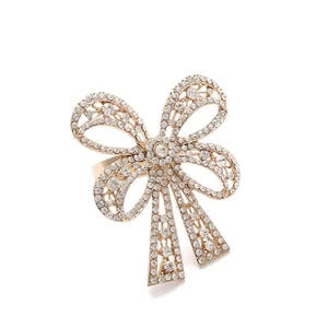 Paquete de 6 anillos de servilleta con pedrería de arco, hebillas de anillos de servilleta de arco para boda... - Imagen 1 de 7