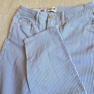 Seven7 90s Straight Jeans Women 6 Blue Stripe Denim Stretch NWT - Picture 1 of 19