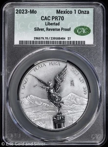 2023-Mo Mexico 1 oz Silver Reverse Proof Libertad CAC PR 70 - Picture 1 of 4