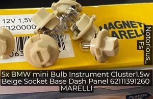 5xNEW mini Bulb Instrument Cluster1.5w Beige Socket Base Dash Panel 62111391260 - Picture 1 of 6
