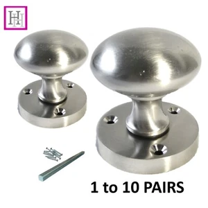 SATIN Door Knobs SETS MODERN Round Internal Mortice Interior Door Handles - Picture 1 of 27