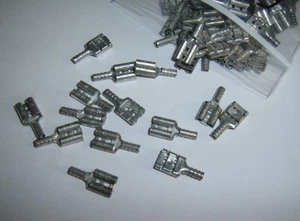 50 22-18 Ga AWG Gauge Non-Insulated Female Spade Terminal Connector Quick Discon - Picture 1 of 1